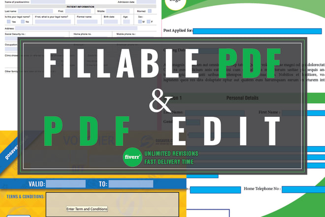 I will design fillable pdf forms up to 5 pages or more and pdf edit