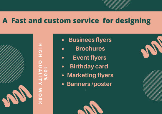 I will design flyer, brochure, creative design services