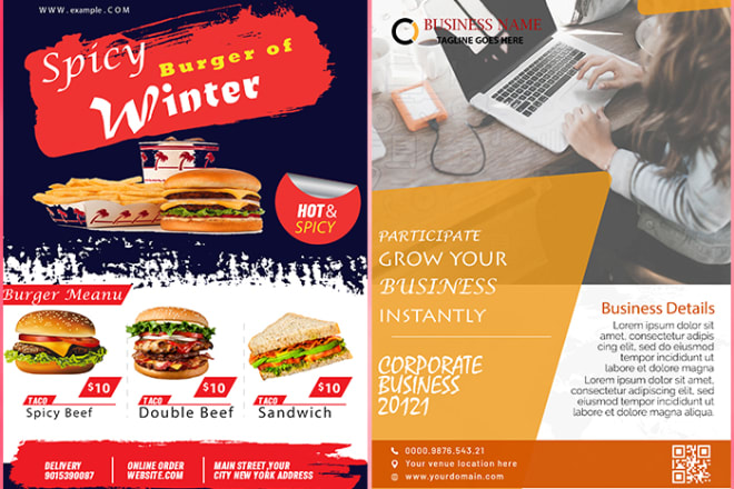 I will design food flyers and business flyers