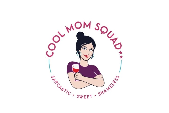 I will design fun whimsical logo created for cool mom squad t shirt shop