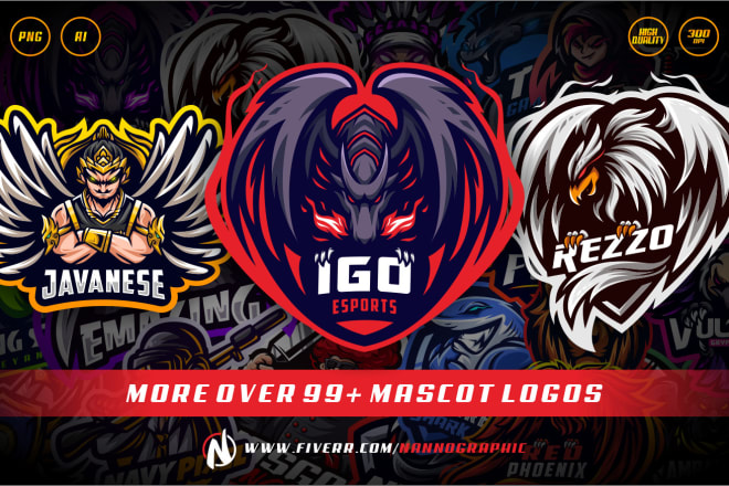 I will design gaming mascot logo for twitch, youtube, esports team