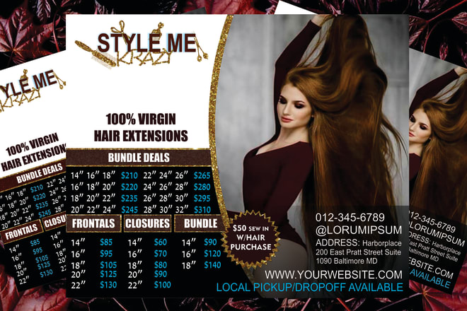 I will design hair or lash extensions, salon, spa flyer
