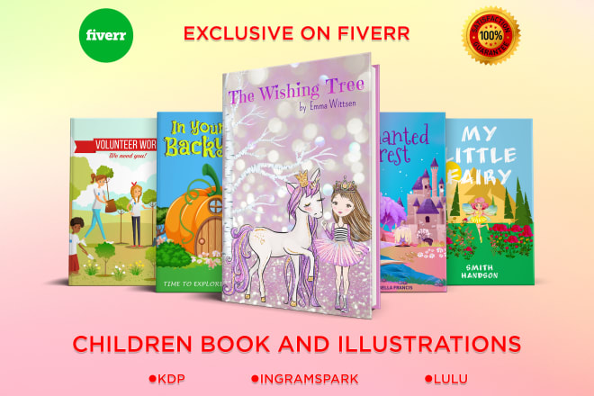 I will design illustration and children book cover