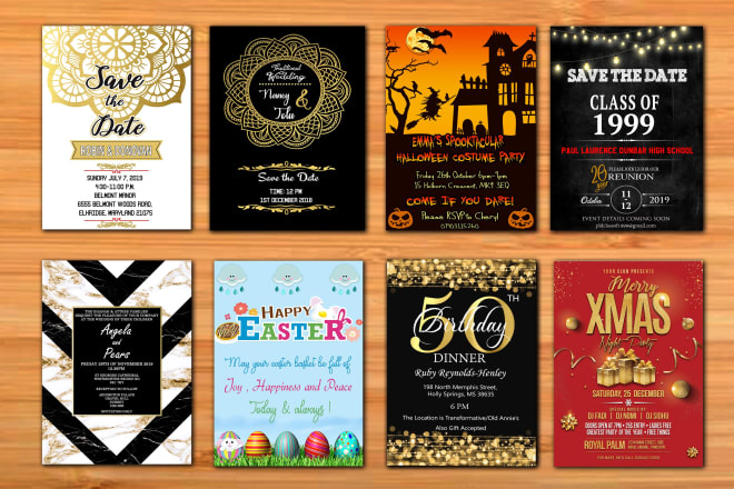 I will design invitation for party, wedding or event