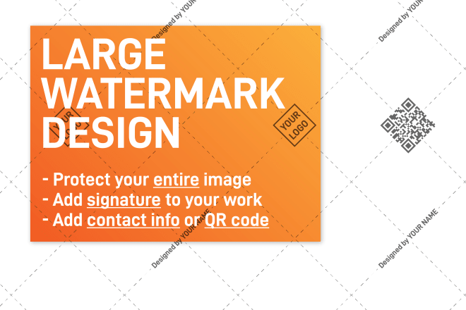 I will design large watermark to protect your entire image