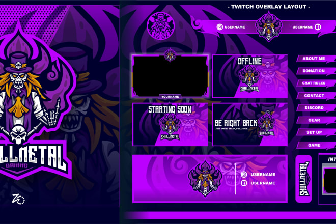 I will design logo and twitch overlay in 24 hr