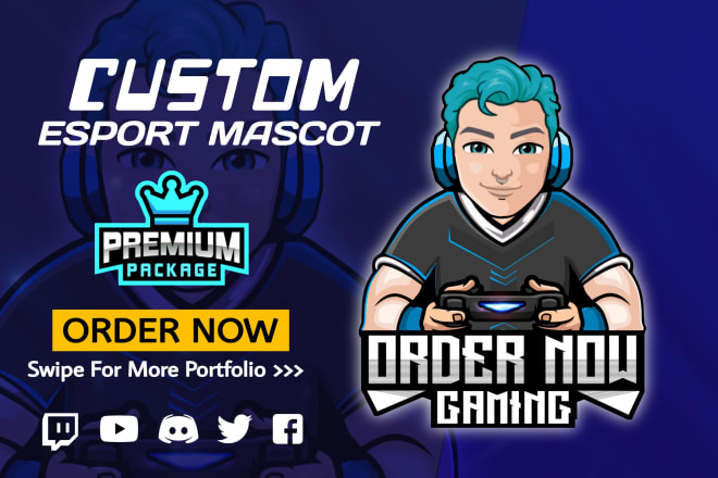 I will design logo for twitch, avatar, mascot gaming, youtube