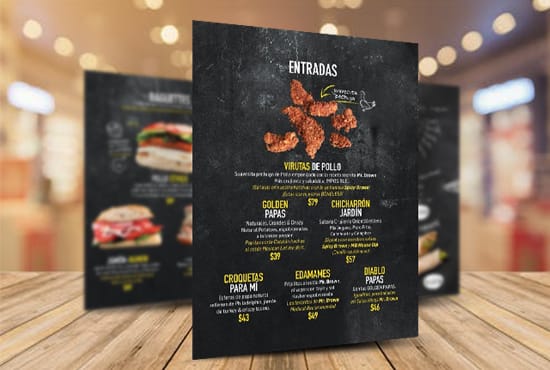 I will design menu board, digital menu, restaurant menu design