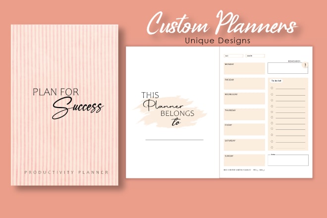 I will design minimalist custom planner, calendar, and journal layout