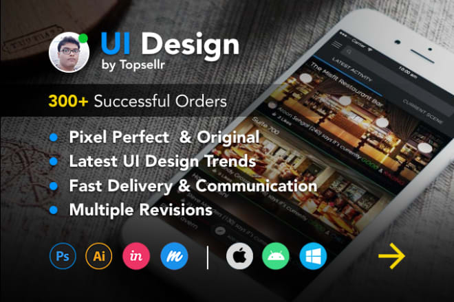 I will design mobile app ui and website ui