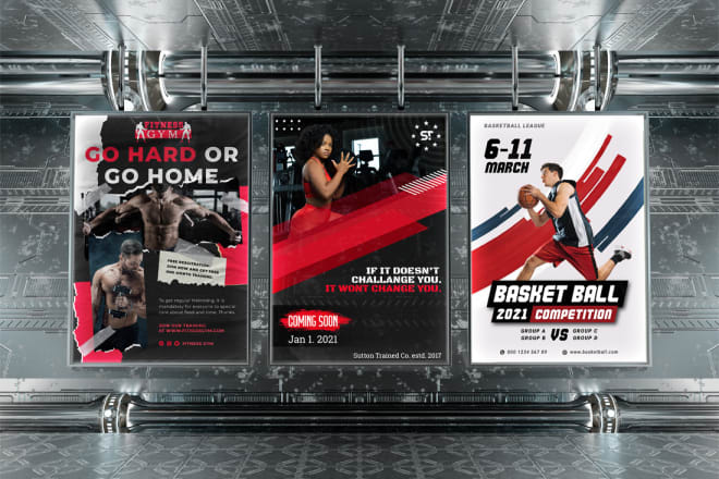 I will design modern gym flyer sports party event gym flyer poster
