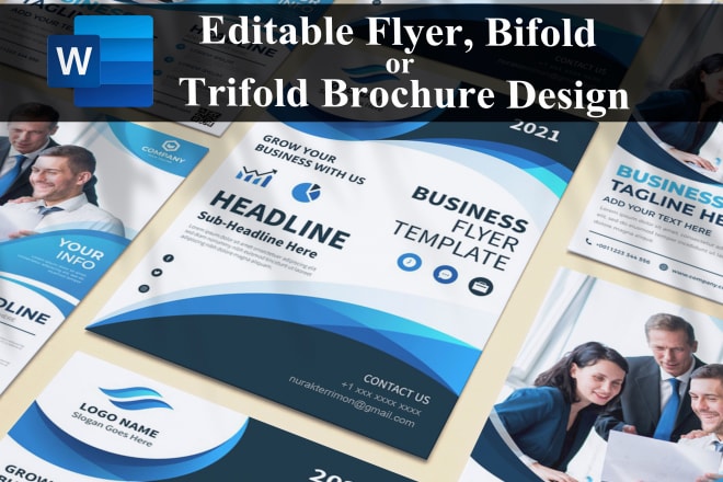 I will design ms word editable flyer, bifold or trifold brochure