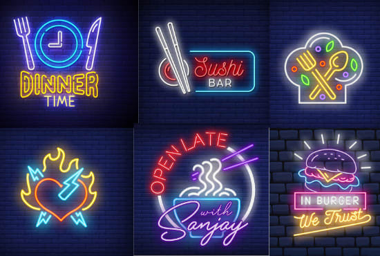 I will design neon logo neon text or neon icons within 24 hours