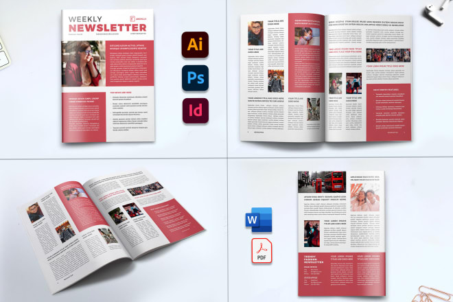 I will design or edit business newsletter catalog magazine with indesign in 24h