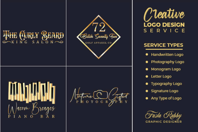 I will design photography, typography, letter, monogram, or handwritten logo