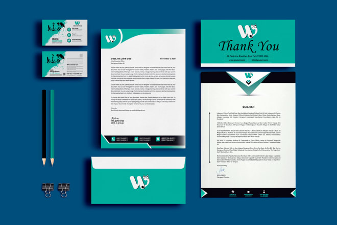 I will design postcard, thank you card, letterhead, stationery identity kit in 7 hours