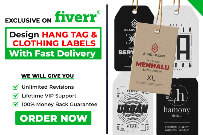 I will design premium clothing hang tag and label design within 6 hours