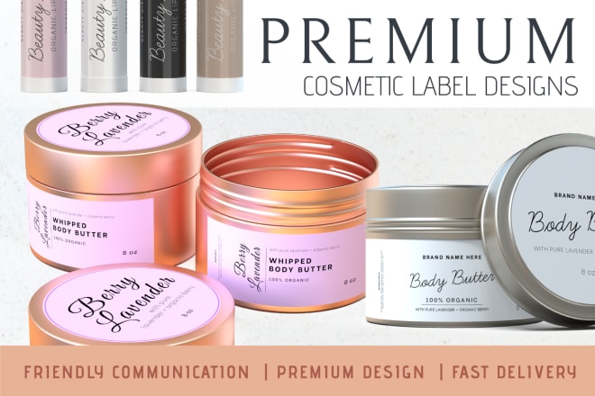 I will design premium minimal cosmetic label