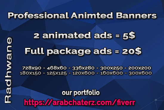 I will design professional animated banners GIF 2 or 10 banners