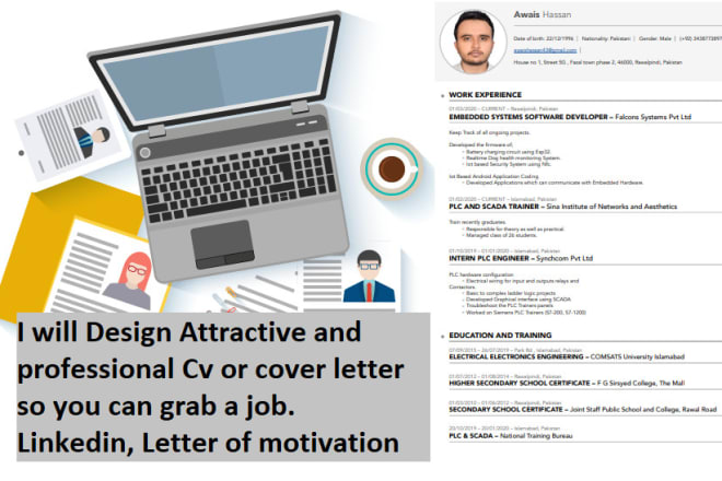I will design professional cv or resume letter of motivation