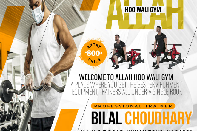 I will design professional gym, fitness and sports banner or poster for you