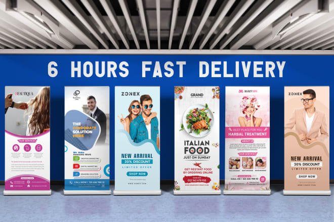 I will design professional roll up banner pull up banner, x stand banner