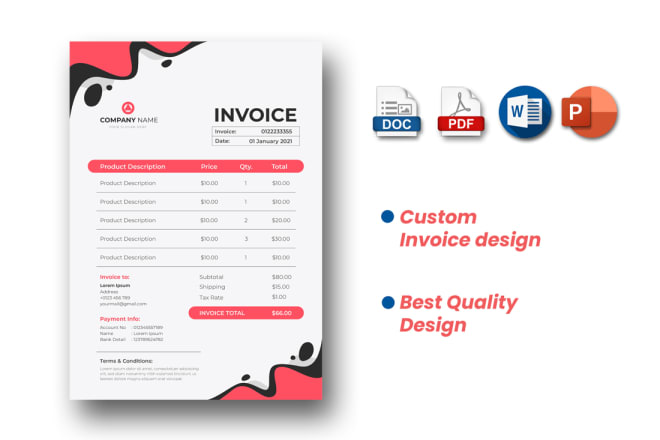 I will design quickbooks and xero custom invoice template