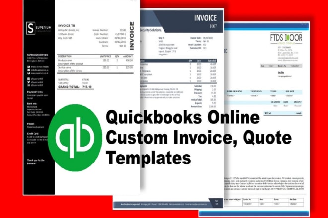 I will design quickbooks online custom invoice templates