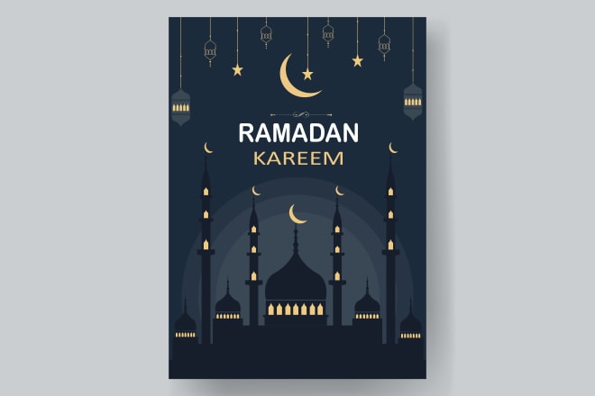 I will design ramadan or eid mubarak, greeting card,invitation card