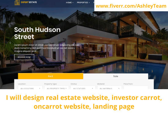 I will design real estate website, investor carrot, oncarrot website, landing page