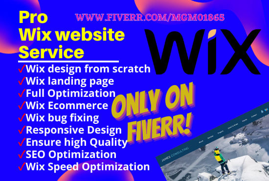 I will design, redesign, develop, SEO optimization, speed up your wix business website