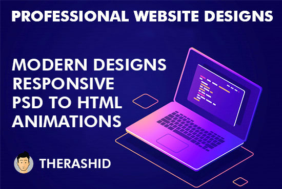 I will design responsive and professional website using HTML, CSS, js