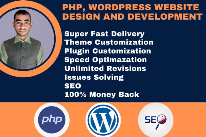 I will design responsive PHP,wordpress website for your ecommerce store business r blog