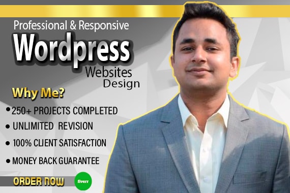 I will design responsive wordpress website design or do customization