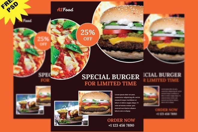 I will design restaurant menu or food flyer