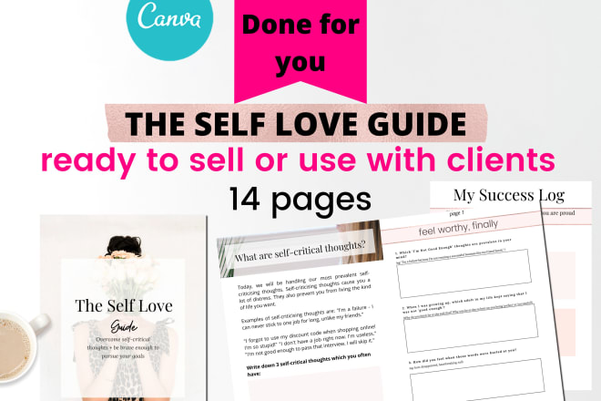 I will design self love workbook for life coaches, canva editable