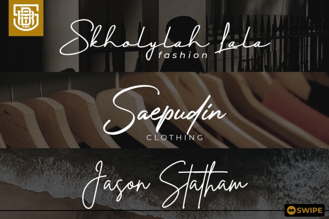 I will design signature, business, font logo, clothing, handwritten or text