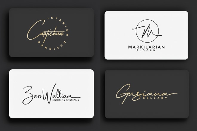 I will design signature, handwritten, luxury logo with initial
