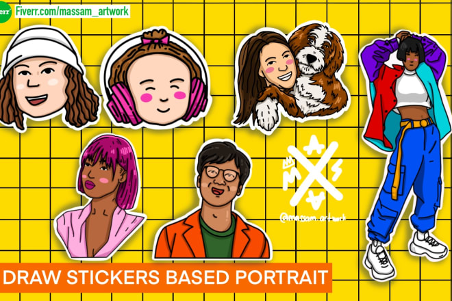 I will design sticker, patch, decal, logo, and cards based on a portrait