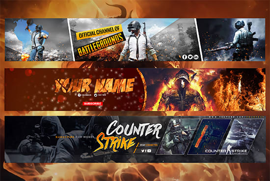 I will design stylish youtube banner channel art cover