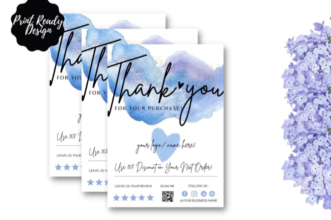 I will design thank you for your order card for online business