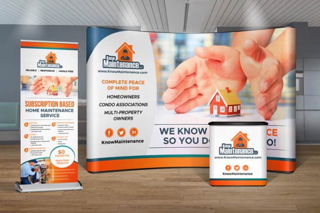 I will design tradeshow, event, expo backdrop or pop up banner