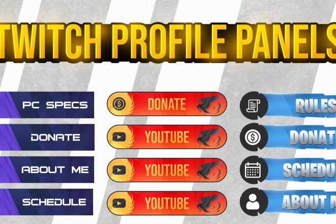 I will design twitch channel info button panels