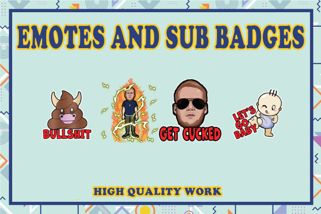 I will design twitch emotes, twitch badges, twitch sub badges