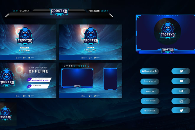 I will design twitch facebook you tube overlay for you