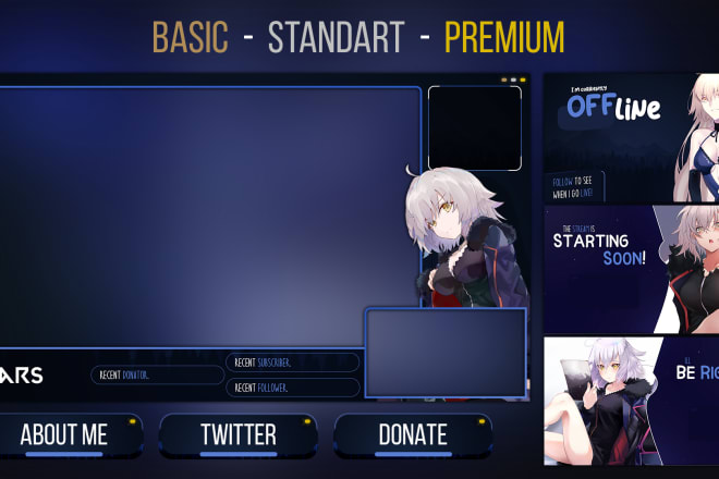 I will design twitch,mixer and youtube overlay for your stream