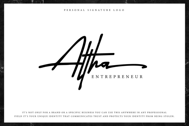 I will design unique personal business signature logo with mini branding kit