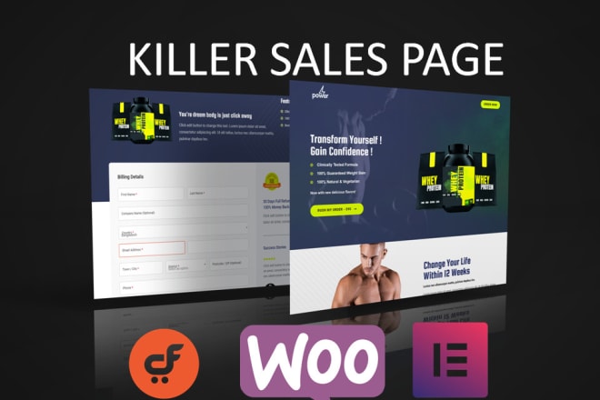 I will design unique sales page with elementor pro and cartflows pro sales funnel
