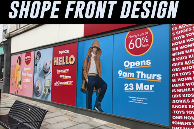 I will design window clings shop front, store front,sign age