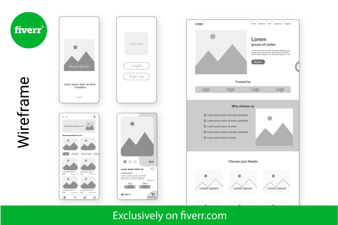 I will design wireframe of your mobile app or website